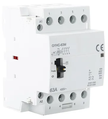 Image de contacteur triphasé 4 fils AC, 4P 63A 4NO, 400V - Contacteur manuel et automatique pour applications domestiques et industrielles
