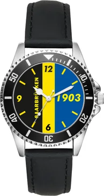 Produktbild von KIESENBERG Herrenuhr Armbanduhr Saarbrücken Geschenk Fan Artikel Zubehör Fanartikel Analog Quartz Uhr L-21220