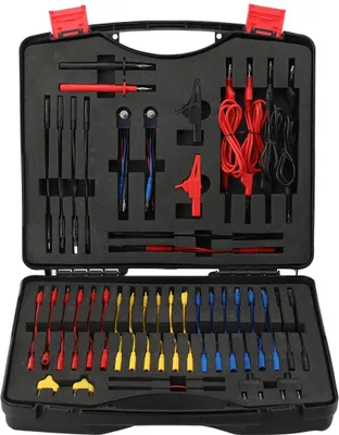 Produktbild von Multimeter Prüf- und Messleitungssatz für Auto - 92-teiliges Set - Kupferkontakte - Prüfspitzen und Kabel - Für Kfz-Elektrik und Diagnose