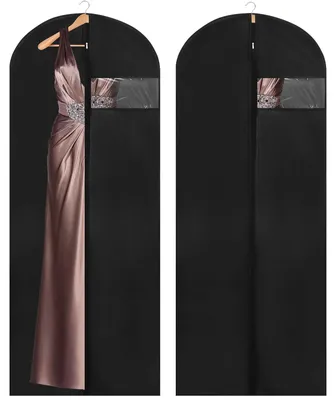 Produktbild von Kleiderbeutel, Set aus 2 Stück, 60 x 180 cm, Schwarz, mit Reißverschluss