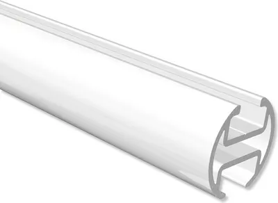 Produktbild von Interdeco Innenlaufprofil 20 mm Ø, Profilstange für Innenlauf Gardinenstangen, Weiß, 240 cm