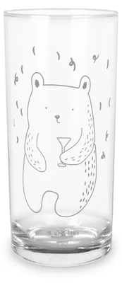 Produktbild von Mr. & Mrs. Panda Wasserglas Bär Party 400 ml - Transparent - Geschenk, Teddy, Geburtstagsgeschenk, Lustig, Glasbecher, Tumbler, Glas, Geburtstag, Cocktailglas, Feiern