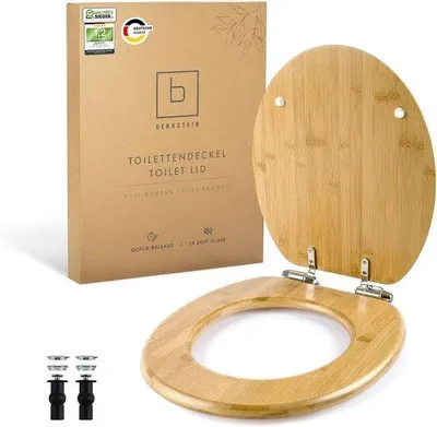 Produktbild von Bambus- WC-Sitz mit Softclose und Quick Release - antibakteriell und einfach zu reinigen