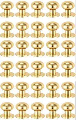 Produktbild von Set aus 30 goldenen Mini-Schubladenknöpfen (9,4 cm Durchmesser), runden Mini-Schrankgriffen mit 30 Schrauben für Kleiderschränke, Badezimmer, Kommoden, Küchentische, Schmuckkästchen, Schränke und Möbelknöpfe.