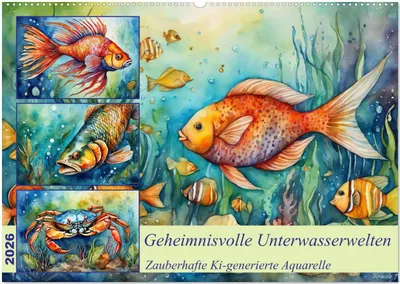 Produktbild von Geheimnisvolle Unterwasserwelten (Wandkalender 2026 DIN A2 quer), CALVENDO Monatskalender