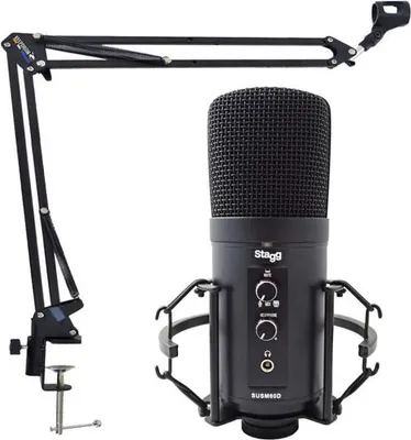 Produktbild von Stagg SUSM60D USB-Mikrofon mit Gelenkarm-Stativ