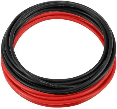 Immagine prodotto di Cavo in silicone 12 AWG 33 mm², flessibile, 680 fili, cavo elettrico in rame stagnato, 2,5 m, nero/rosso.