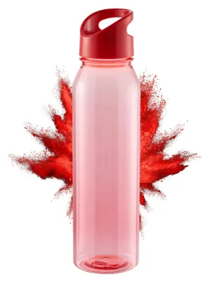 Produktbild von Trinkflasche Active 'Wave' - Wasserflasche mit 650 ml - robuste Trinkflasche für Kinder & Erwachsene - transparent-rot/standard-rot