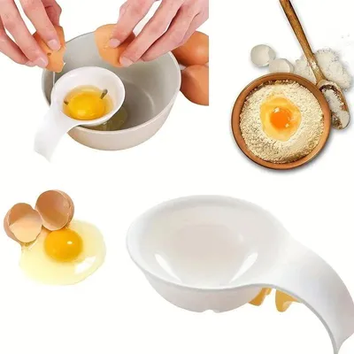 Produktbild von Eigelbtrenner - Kunststoff - Küchenhelfer zum Trennen von Eiweiß und Eigelb - Weiß - 10 cm Länge