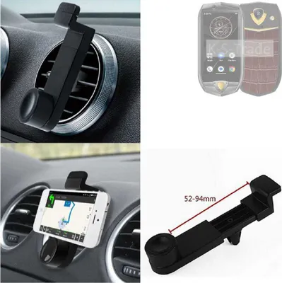 Produktbild von K-S-Trade Lüftungshalterung kompatibel mit Oukitel K16 KFZ-Halterung Autohalterung Handy-halterung Lüftungsgitter Lüftungsschlitze Schwarz