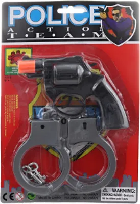 Image de Pistolet capsule 8 coups + menottes plastique
