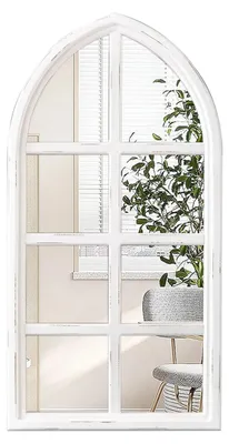Obrázek produktu pro Solidchoice - Zakřivené nástěnné zrcadlo, 45 x 90 cm, bílé barvy
