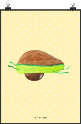 Produktbild von Mr. & Mrs. Panda Bild Avocado Yoga DIN A1 - Gelb Pastell - Geschenk, Haha, Wandbild, Wanddekoration, drucke, Humor, Kunstdruck, Bauch, Sport, Hilfe, wanddeko
