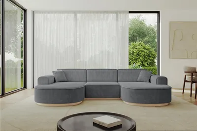 Produktbild von ALTDECOR Ecksofa in U-Form MARI-U1-v1 -303x171x83 cm Duneklgrau - Corner Sofa Bett Eckcouch Couch L-Form Wohnlandschaft Cauchsofa