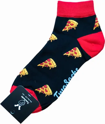 Produktbild von TwoSocks lustige Sneaker Socken Pizza Damen & Herren und witzige Sportsocken als Geschenk, Baumwolle, Einheitsgröße