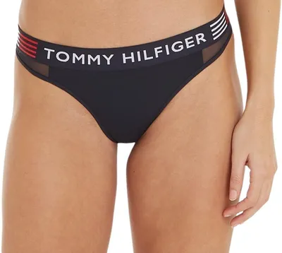 Produktbild von Tommy Hilfiger Damen String Tanga, Blau (Desert Sky), L