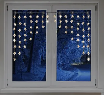 Produktbild von 90 LED Lichterkette Schneeflocken Lichtervorhang Lichtschlauch Weihnachten Deko