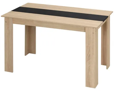 Produktbild von Esstisch fš¹r 4šC6 Personen, rechteckiger Kš¹chentisch, moderner Stil, 120 x 69 x 75 cm, Eiche und Schwarz