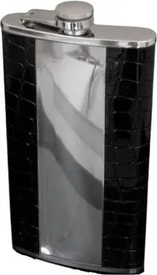 Image de Flacon de poche en acier inoxydable, partiellement recouvert de , 12 oz, 360 ml