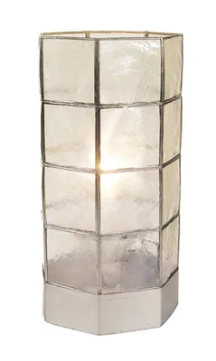 Image de Näve Leuchten lampe de table en coquillage "Shell" lampe de table en coquillage "Shell" - lampe de table en coquillage "Shell", lampe de table en coquillage argenté, hauteur 24 cm, Ø 12 cm, douille E27