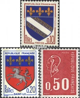 Produktbild von Briefmarken Frankreich 1963 Mi 1420y,1570y,1735y (kompl.Ausg.) mit Phosphorstreifen postfrisch Sondermarken