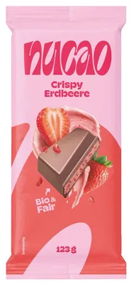 Produktbild von nucao Tafelschokolade Cremige Erdbeere 123g, KI-generiertes Bild