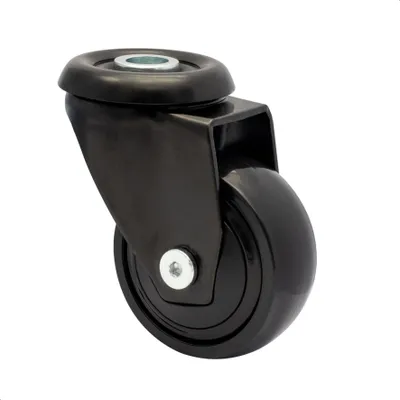Produktbild von WAGNER 360° - 3C - Lenkrolle, schwarz, soft, Rückenloch für TENO Möbelbeine System, Ø 50 mm, Tragkraft 50 kg - 01125201