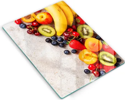 Produktbild von Glasschneideplatte - Herdabdeckplatte - 40x52 cm - Schneidebrett - Spritzschutz - Urlaubsfrucht