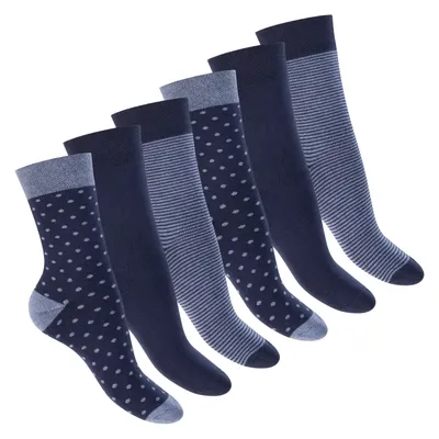 Produktbild von Footstar Damen Wintersocken (6 Paar), Warme Vollfrottee Socken mit Thermo Effekt - Navy 35-38