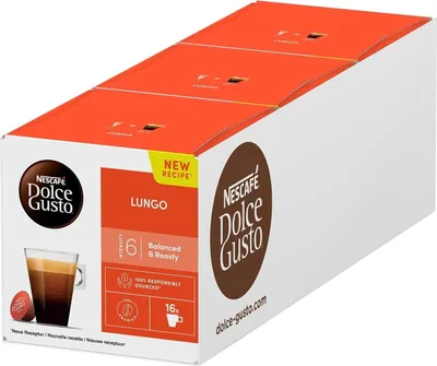 Produktbild von Nescafé Dolce Gusto Lungo Kaffeekapseln (3 x 16 Kapseln)