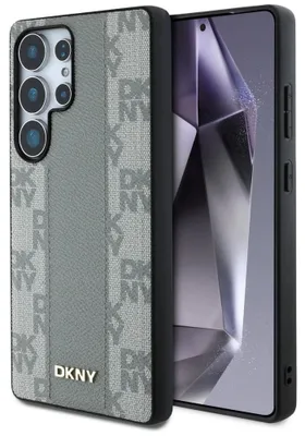 Obrázok produktu pre DKNY kožený károvaný puzdro MagSafe pre Samsung Galaxy S25 Ultra - sivá