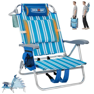 Productafbeelding van Verstelbare Strandstoel met Koeltas voor Comfortabel Relaxen