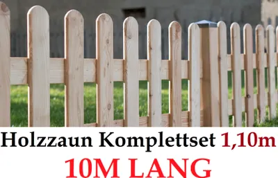 Produktbild von Gartenzaun 110cm x 10m  Sibirische Lärche Muster Zaun-Set