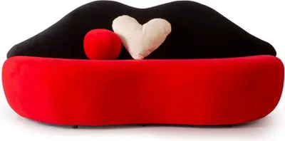 Produktbild von Luxus Bett Rot 3 Sitzer Sofa Designer Möbel Couchen Wohnzimmer Sofas