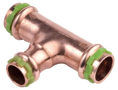 Produktbild von Kupfer Pressfitting SudoPress T-Stück Mittelgang reduziert 18 x 15 x 18 mm