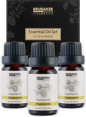 Produktbild von BRUBAKER 3er-Set Kamille Öl - Ruhe, Harmonie & zum Inhalieren bei Erkältungen - Ätherische Öle Aromatherapie Geschenkset 3 x 10 ml Kamilleöl Naturrein & Vegan