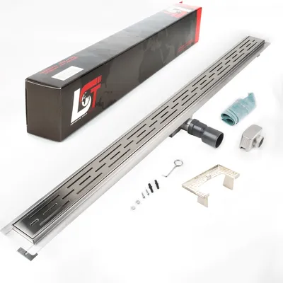 Produktbild von Duschrinne Linien Schlitz 1200x70mm Ablaufrinne mit Edelstahl Siphon Haarsieb