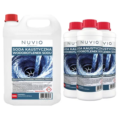 Zdjęcie produktu dla Soda kaustyczna 8KG Nuvio udrażniacz do rur 5kg + 3x1kg