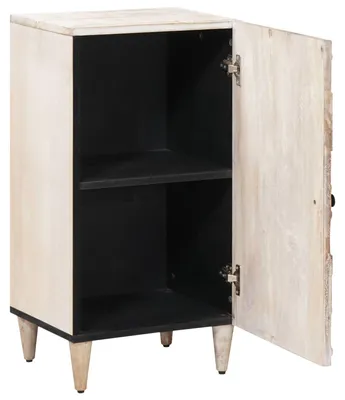 Produktbild von vidaXL Sideboard mit Speicher Weiß 40 x 33,5 x 75 cm Massivholz Mango