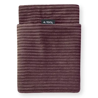 Produktbild von 4L Textil MOLLY Hundekissen flauschig Cord Hundebett Grosse Hunde mit Bezug und Reißverschluss kuscheliges Hundekissen waschbar (Ersatzbezug, 80x60 cm, Dunkelbraun (Stripes)