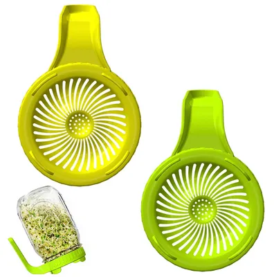 Image de Couvercles pour germination de graines - Avec poignée, pour bocaux de 86 mm - Lot de 2 - Plastique