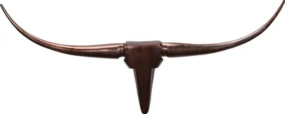 Zdjęcie produktu dla Dekoracja ścienna poroże Bull M 100 cm aluminium brąz
