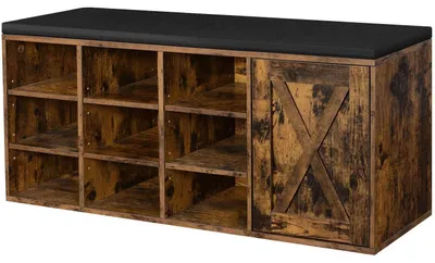 Image de Étagère à chaussures - Armoire à chaussures - Pour 11 paires de chaussures - Banc - 110 x 30 x 48 cm