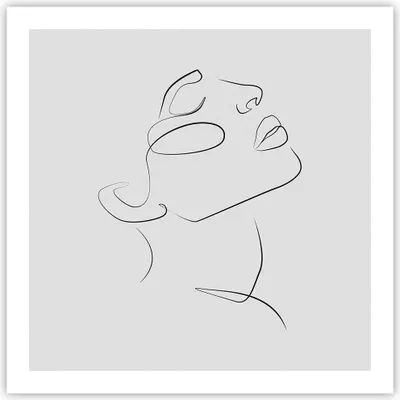 Produktbild von Poster - Poster ohne Rahmen - Stück Linear Gesicht - 60x60 cm - Wand Bild - Wanddeko - Wandbilder - Kunstposter - Wandposter - Bilder - Kunstdruck - Wanddekoration - Wandbild - P2XAC60x60-4823
