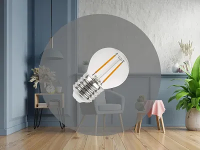 Zdjęcie produktu dla Żarówka LED / żarówka filamentowa, 2W - G45 / E27 / 3000K - ZLF815