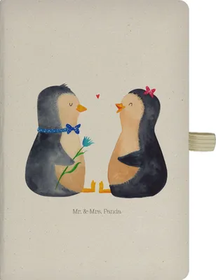 Produktbild von Mr. & Mrs. Panda Notizheft Pinguin Pärchen - Transparent - Geschenk, Hochzeit, Schreibheft, Verknallt, Tagebuch, Hochzeitsgeschenk, Journal, notizbuch, Liebe, Skizzenbuch
