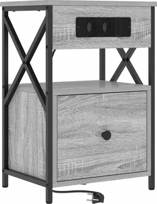 Immagine prodotto di vidaXL Comodino Grigio Sonoma 40 x 31 x 60 cm Materiale a base di legno