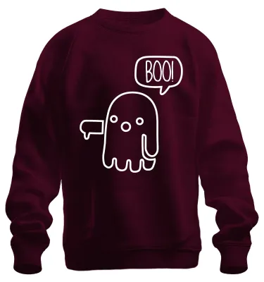 Produktbild von BOO! süßer Geist Halloween lustig Kinder Cartoon niedlich Sweatshirt Pullover, Burgundy, XXL