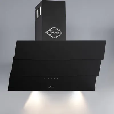 Produktbild von GURARI Kopffreihaube GCH 267 BL 6 Prime, Designer Dunstabzugshaube 60 cm kopffrei, , Schwarz Glas, 1000m³/h, Fernbedienung, Wandhaube
