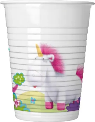 Produktbild von Despicable Me - Einhorn - Wegwerf-Tasse, Kunststoff 8er-Pack SG29770 (Einheitsgröße) (Weiß)